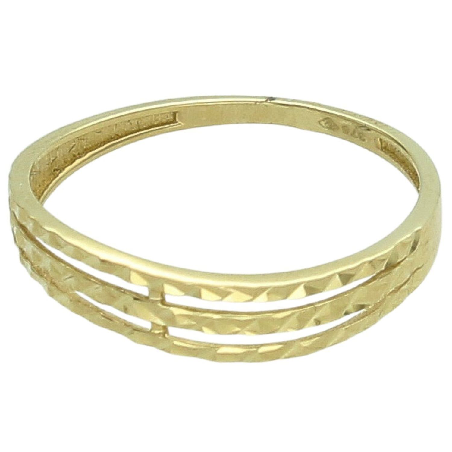 Złoty Pierścionek Damski Próby 375 - Trzyrzędowy Grawerowany.jpg